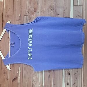 Comfort Colors "Simply Awesome" Tank, Size L, Heather Purple, White